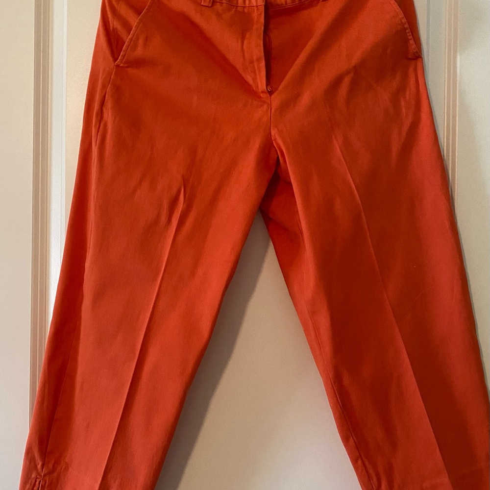 Larry Levine Orange Cropped Pants